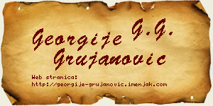 Georgije Grujanović vizit kartica
